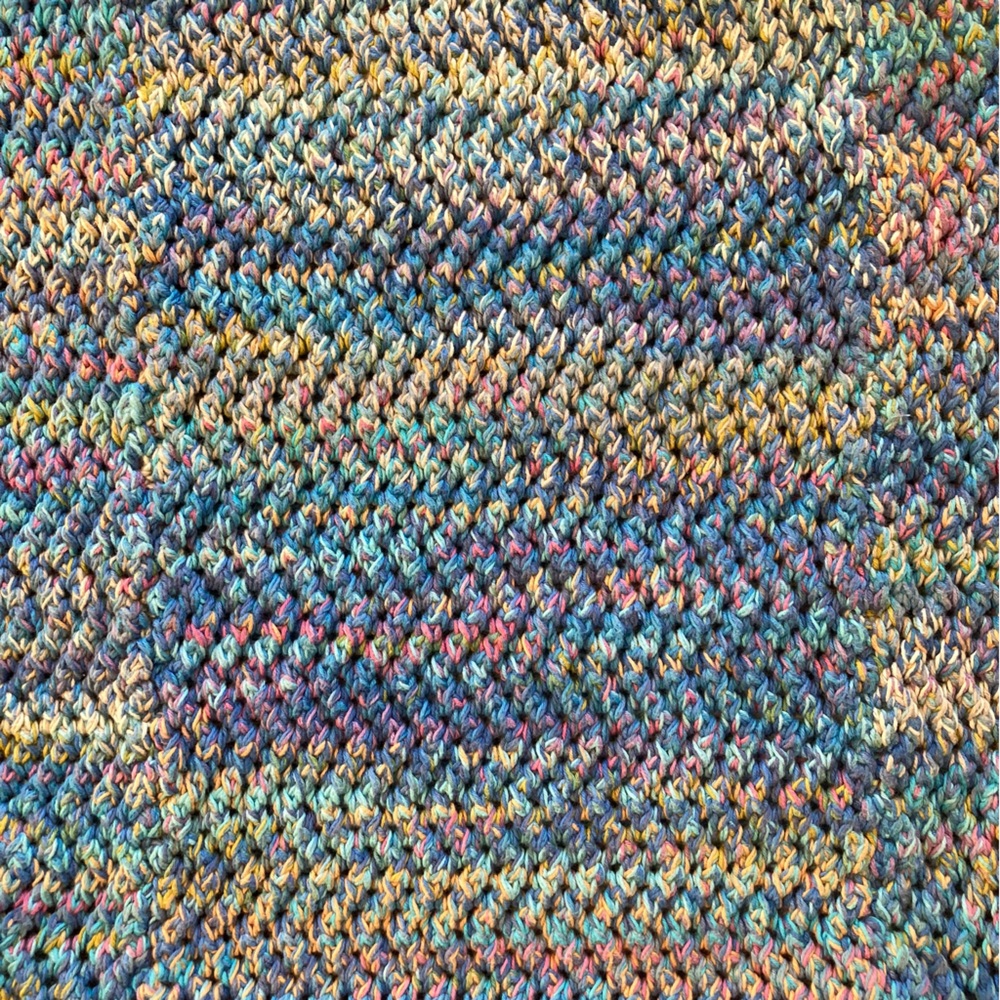 NEW Johnny Was Nahal Crochet Bag Purse Blue Multicolor Cotton 15.5”H x 14.5”W - Picture 5 of 11